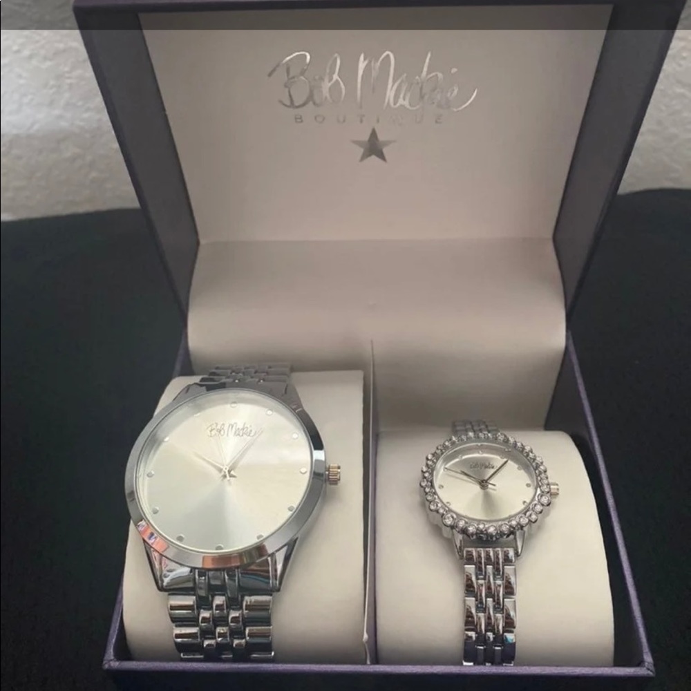 New His and her glitz silver watch set